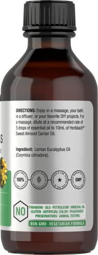 Lemon Eucalyptus Essential Oil | 2 oz | for Massage, Bath, Diffuser, DIY Projects & More HorbäachBuy Supplements Australia