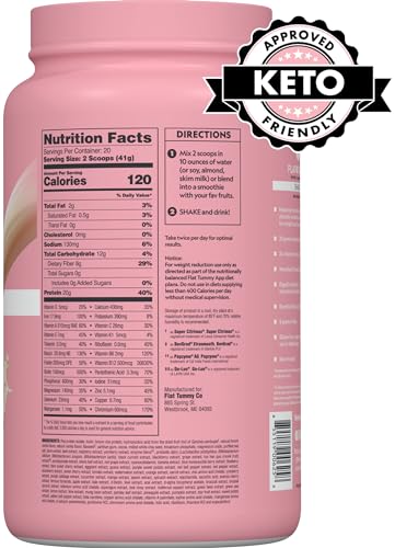 Flat Tummy Tea Meal Replacement Shake – Vanilla, 20 Servings - Plant Based Protein Flat Tummy TeaBuy Supplements Australia