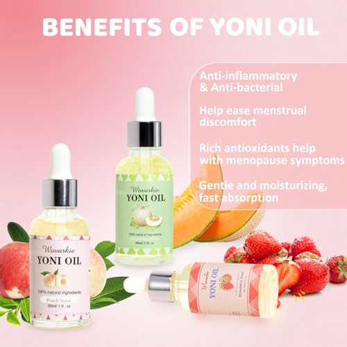 Yoni Oil for Women Set Of 3, 100% Natural Feminine Oil Intimate Deodorant for Women, Eliminates Odor WovarkieBuy Supplements Australia