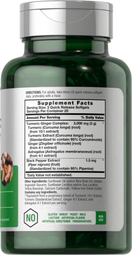 Turmeric and Ginger Supplement 3000 mg | 60 Softgel Capsules | Turmeric Curcumin Complex HorbäachBuy Supplements Australia