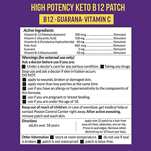 VitaPatch Keto Patch with B12 Methylcobalamin and Vitamin Guarana B12 Patch for Energy VitaPatchBuy Supplements Australia