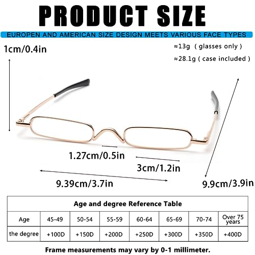 Viseng 2 Pairs Slim Pocket-Sized Metal Reading Glasses: Your Stylish Travel Companion VisengBuy Supplements Australia