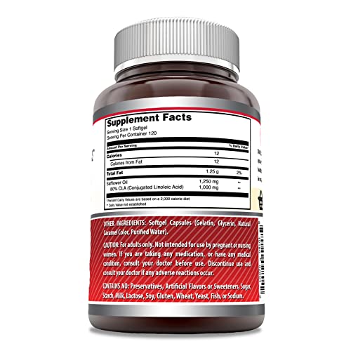 Amazing Formulas CLA | Conjugated Linoleic Acid Supplement | 1250 Mg | 120 Softgels Amazing NutritionBuy Supplements Australia