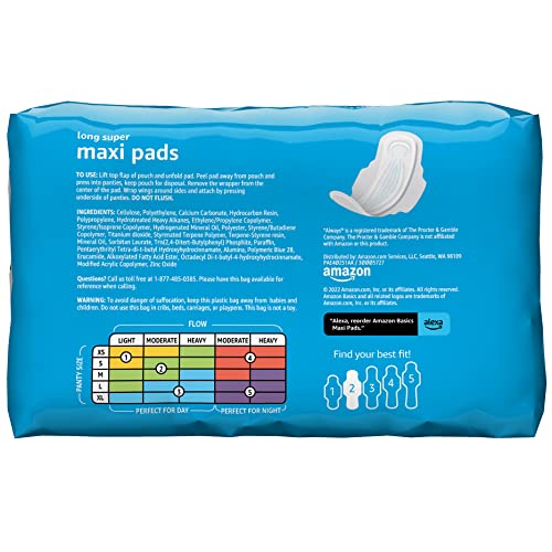 Amazon Basics Thick Maxi Pads with Flexi-Wings for Periods, Long Length, Super Absorbency Amazon BasicsBuy Supplements Australia