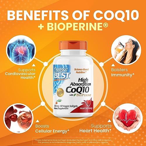 Doctor's Best High Absorption CoQ10 with BioPerine, Heart Health & Energy Production Doctor's BESTBuy Supplements Australia