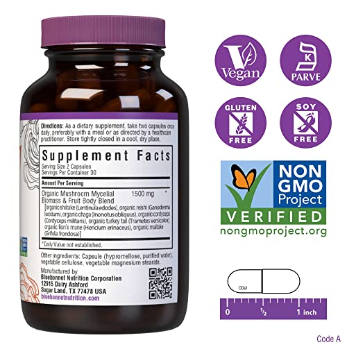 Bluebonnet Nutrition Myco-7 Mushroom Defense – 7 Organically Grown U.S. Whole BluebonnetBuy Supplements Australia