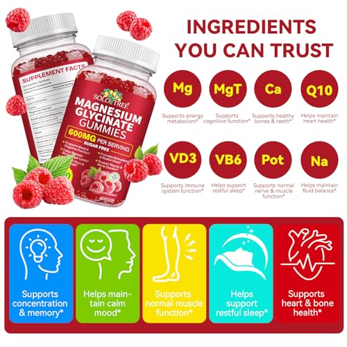 120 Count Magnesium Glycinate Gummies with L-Threonate(600mg Per Serving),High Absorption Sugar Free Magnesium Potassium Supplement for Relaxation, Stress Relief, and Sleep Support for Adults & Kids WOJBALMNBuy Supplements Australia