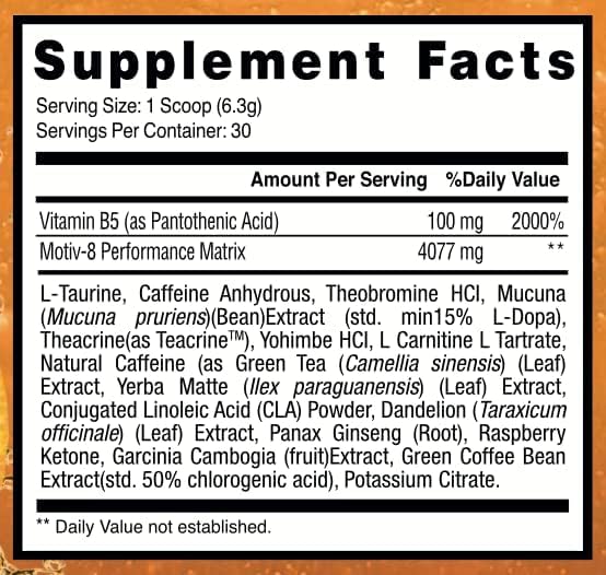Motiv-8 Pre-Workout Peformance, Sugar Free Pre-Workout, Boost Energy and Focus, Improve Workouts, Enhances Mood (30 Servings, Mixed Berries)