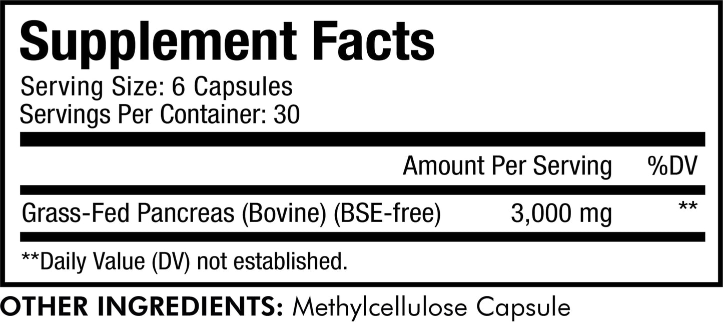 Codeage Grass Fed Beef Pancreas Supplement Glandulars - Freeze Dried, Non-Defatted Desiccated Beef Pancreas Pills – Pancreatic Enzymes Diet Meat - Pasture Raised Bovine Vitamins - 180 Capsules CodeageBuy Supplements Australia