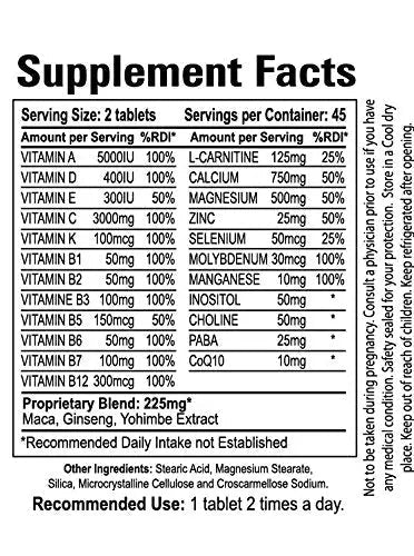 Ultra Man - Multi-Vitamins 90 Tablets - Premium Performance Formula 100% Natural - Multivitamins for Man Organic Farms VitaminsBuy Supplements Australia