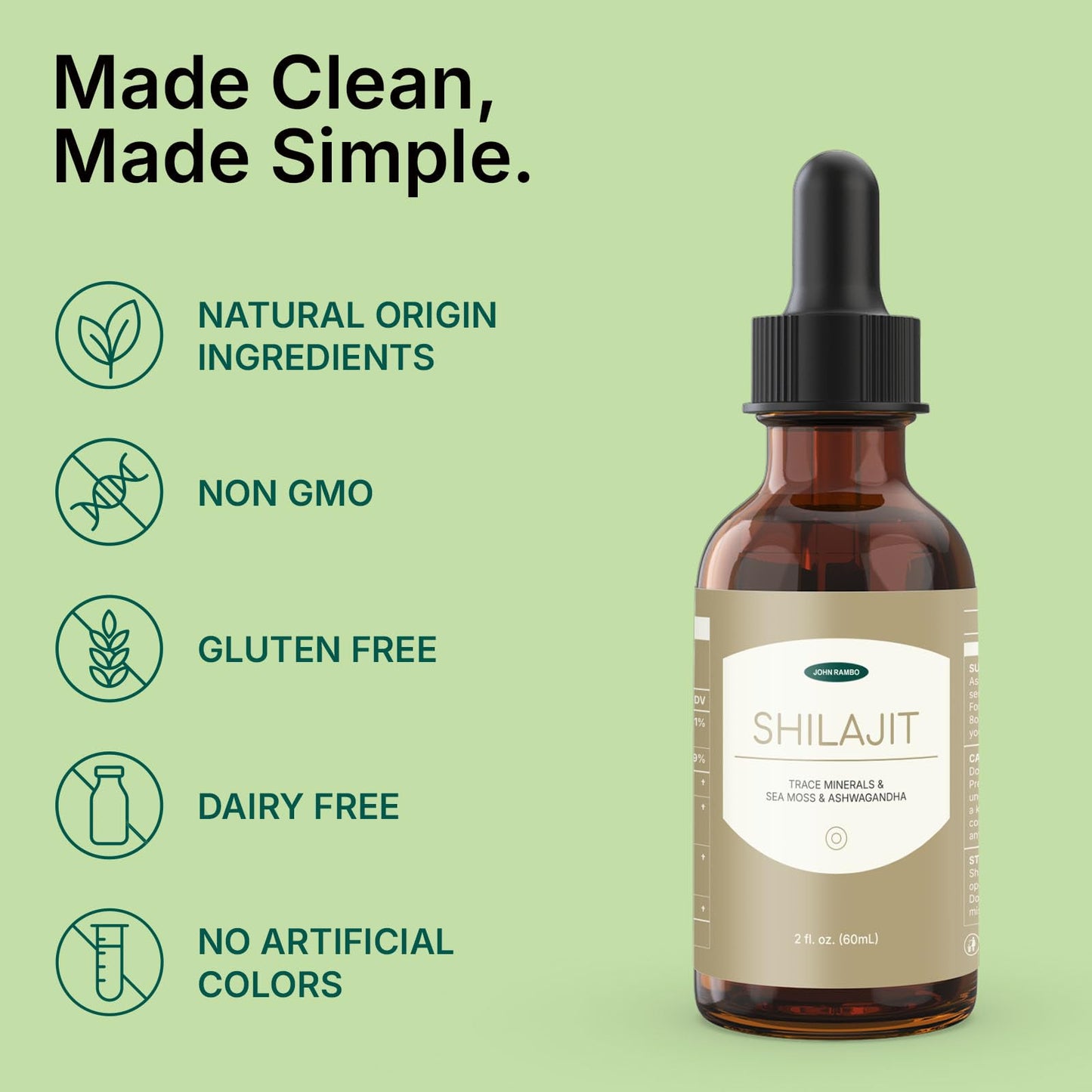 JOHN RAMBO Shilajit Liquid Drops with Sea Moss, Ashwagandha, Zinc, and Magnesium – Liquid Multimineral Supplement for Women and Men – Terra Mineral JOHN RAMBOBuy Supplements Australia