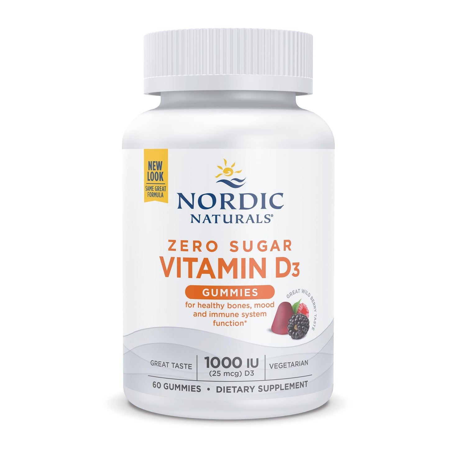 Nordic Naturals Zero Sugar Vitamin D3 Gummies, Wild Berry - 60 Gummies - 1000 IU Vitamin D3 - Great Taste - Healthy Bones, Mood & Immune System Function - Non-GMO - 60 Servings Nordic NaturalsBuy Supplements Australia