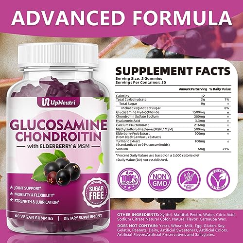UPNEUTRI Glucosamine Chondroitin Gummies Sugar Free, Extra Strength 1500mg UPNEUTRIBuy Supplements Australia