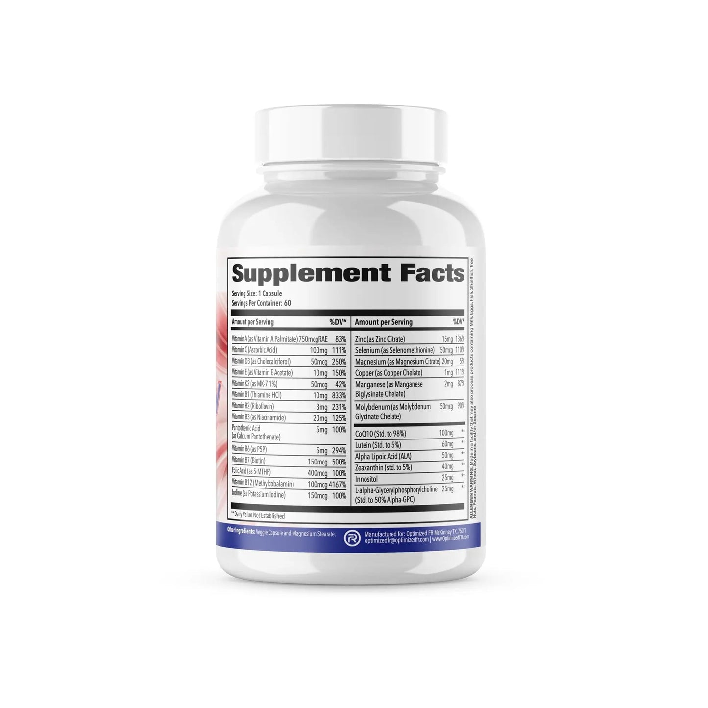 Fit4Duty Multivitamin+ for First Responders, One a Day Multivitamin Plus Other nutrients, 60 Servings, 2 Month Supply Optimized FRBuy Supplements Australia