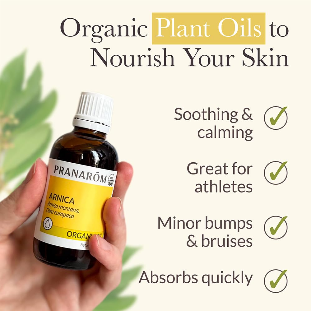 Pranarom - USDA Certified Organic French Arnica Virgin Plant Oil - 2 fl oz Glass Bottle - Massage Oil for Body PranaromBuy Supplements Australia