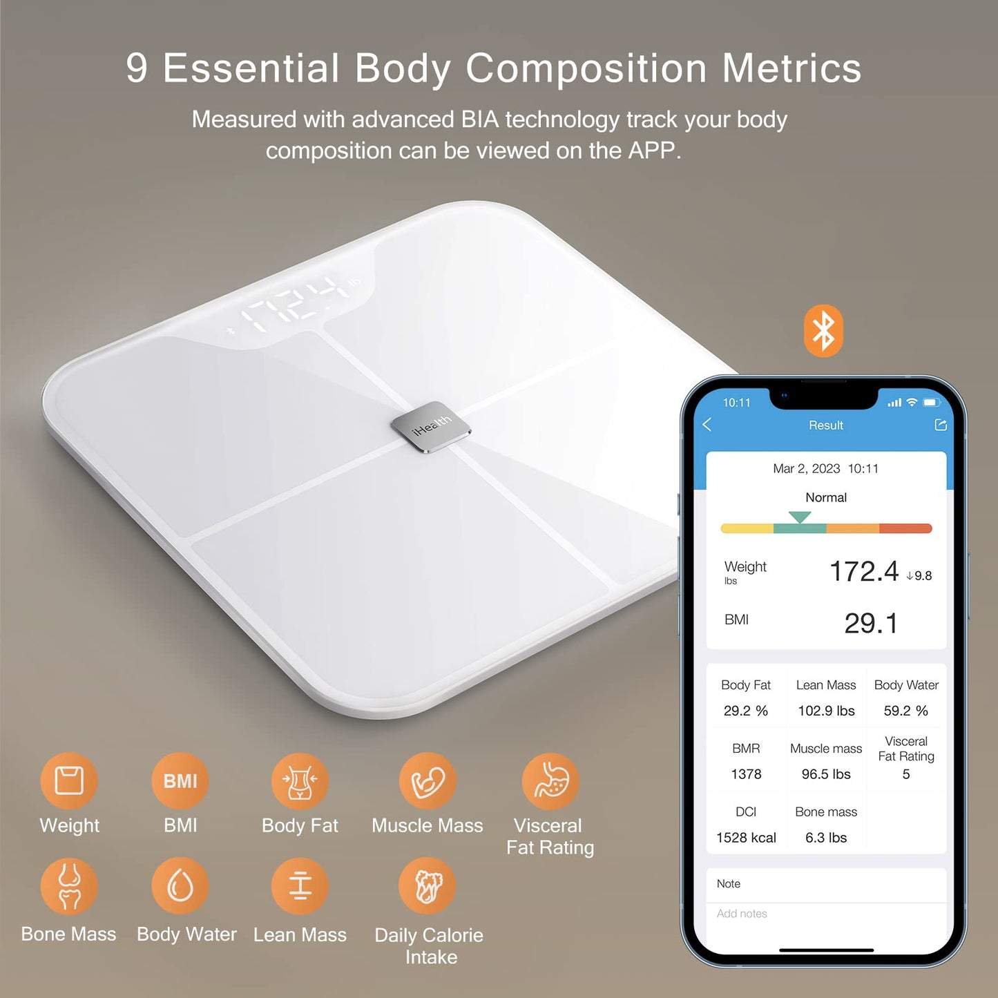 iHealth Nexus Smart Scale for Body Weight Bluetooth, Digital Bathroom Scale Body Fat and Muscle iHealthBuy Supplements Australia