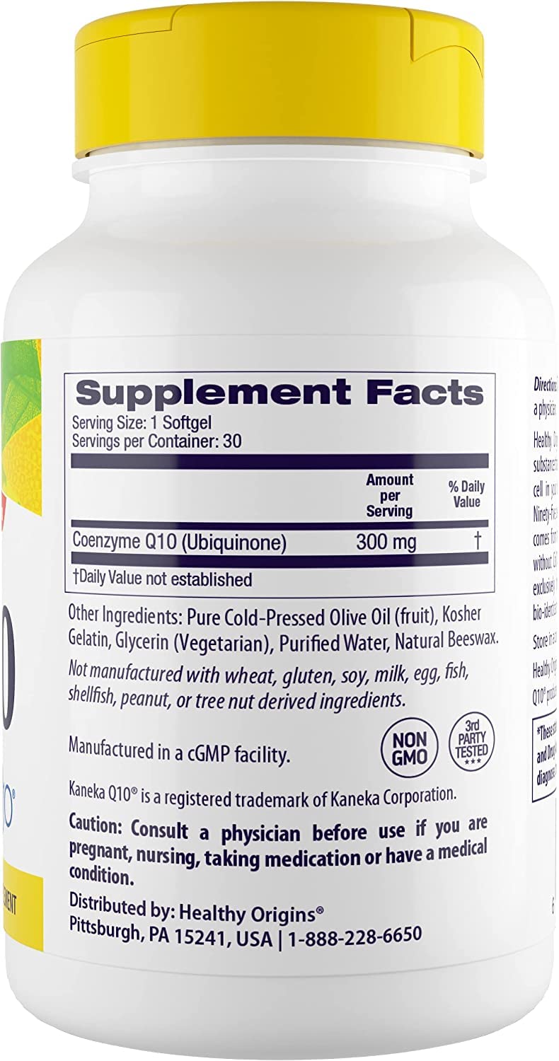 Healthy Origins CoQ10 (Kaneka Q10), 300 mg - Heart Health & Energy Supplement - Gluten Healthy OriginsBuy Supplements Australia