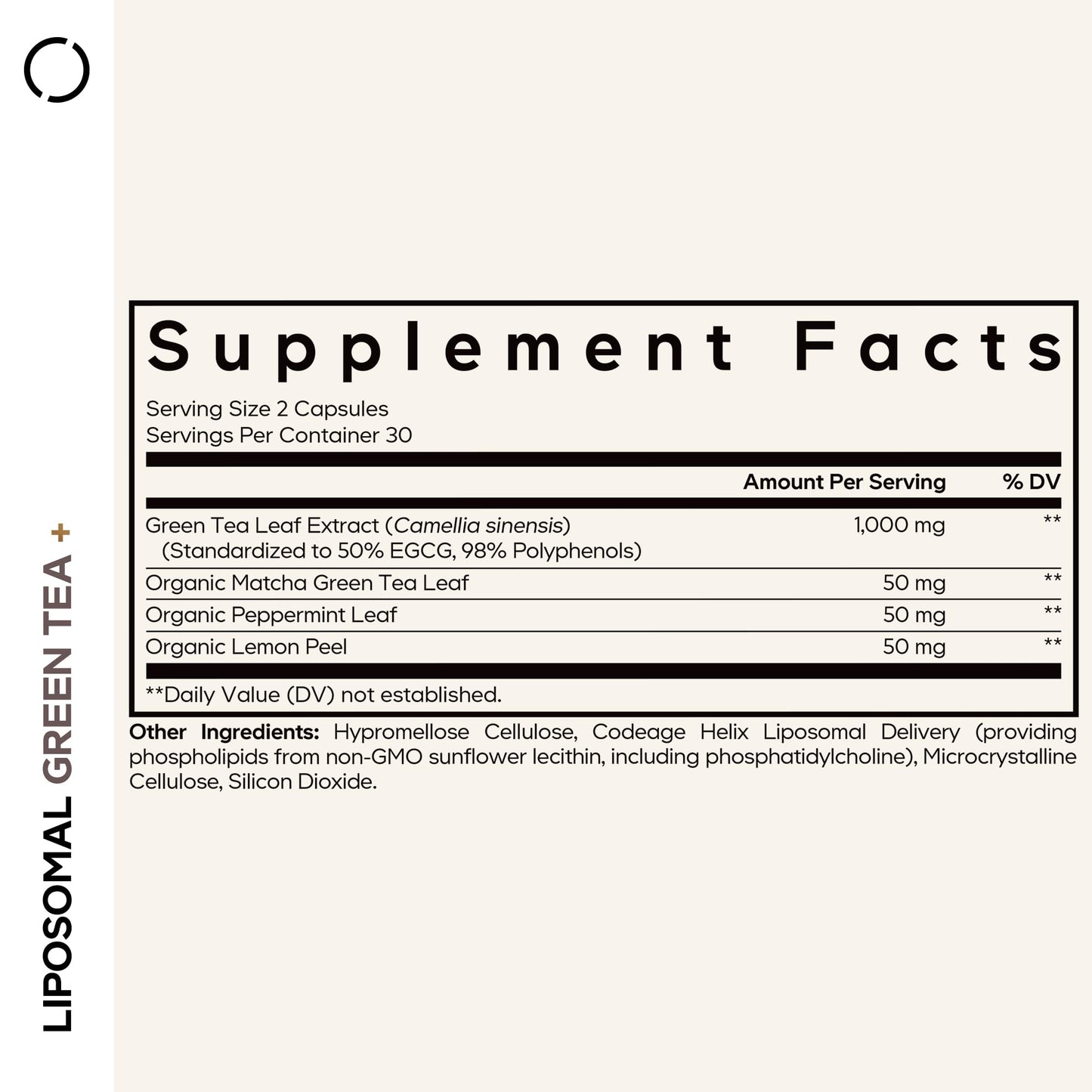 Codeage Liposomal Green Tea+ EGCG 50% Green Tea Extract, Organic Matcha Green Powder, Peppermint Leaf, Lemon Peel, Liposomal Delivery - Vegan Pils Supplement - Non-GMO - 60 Capsules CodeageBuy Supplements Australia