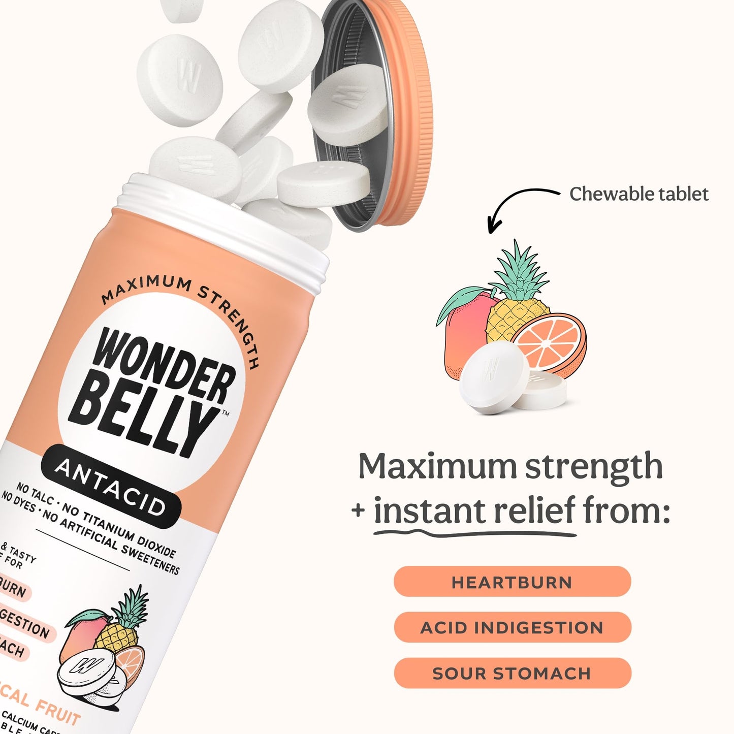 Wonderbelly Antacid, Effective Heartburn and Instant Acid Indigestion Relief, Maximum WonderbellyBuy Supplements Australia