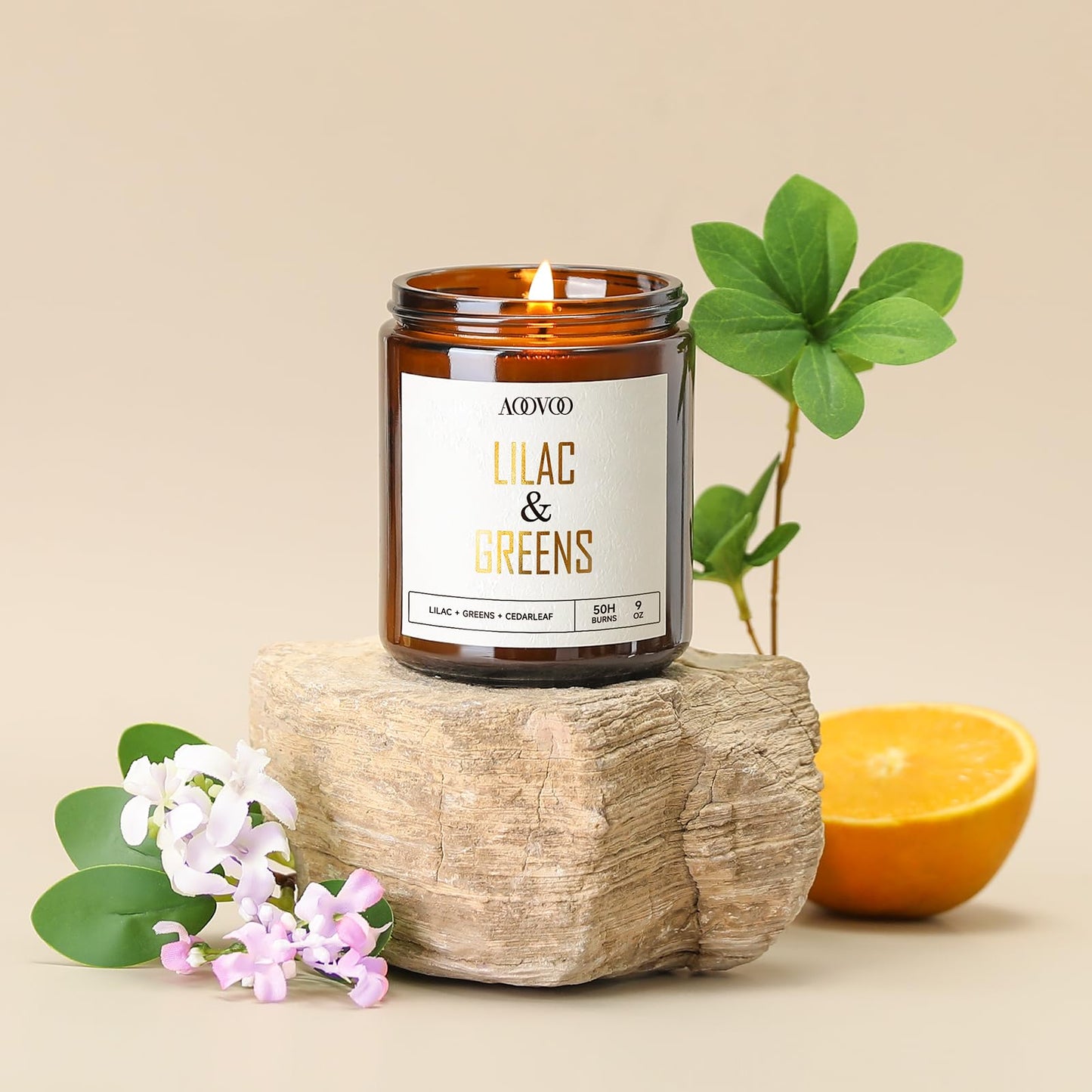 AOOVOO Lilac Candle, Candles Gifts for Women, Green Leaves Lilac Candle, Scented Candle AOOVOOBuy Supplements Australia