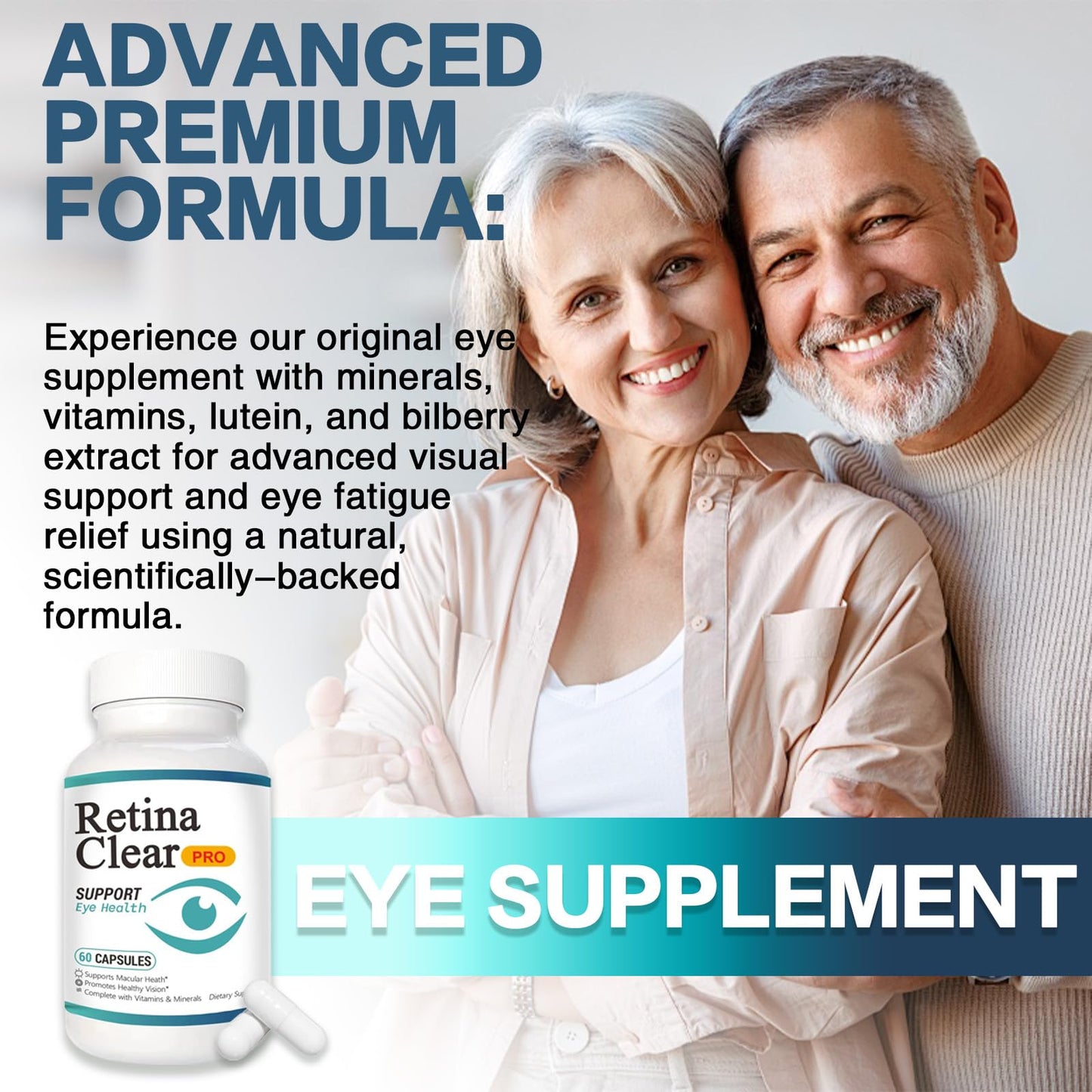 Vunexo Retina Clear Pro Eye Health Support Supplement, with Minerals and Vitamins, Lutein and Bilberry Extract Supports Visual Clarity, Eye Fatigue Relief & Focus(2PCS VunexoBuy Supplements Australia