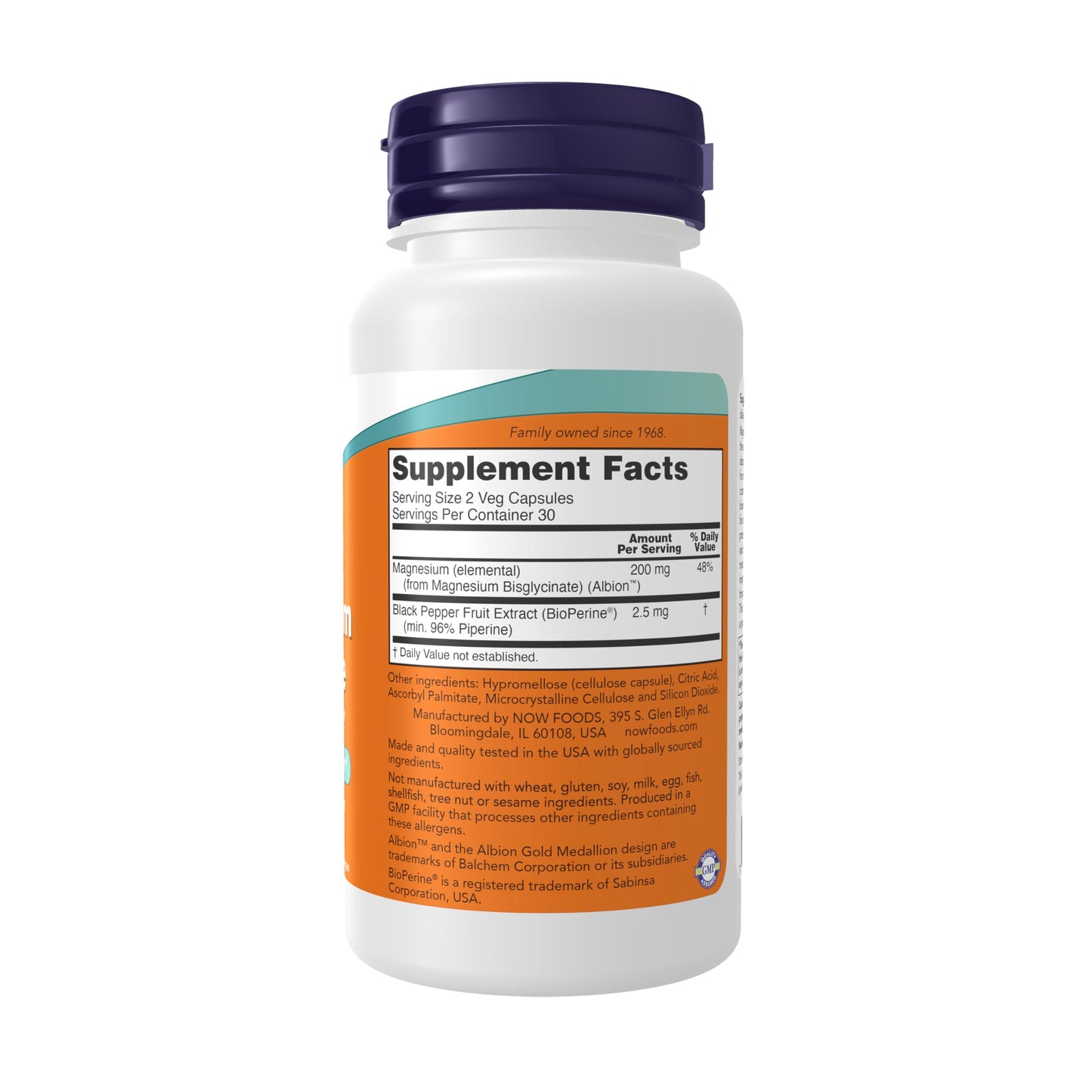 Now Supplements, Magnesium Glycinate with BioPerine, 60 Veg Capsules NOW FoodsBuy Supplements Australia