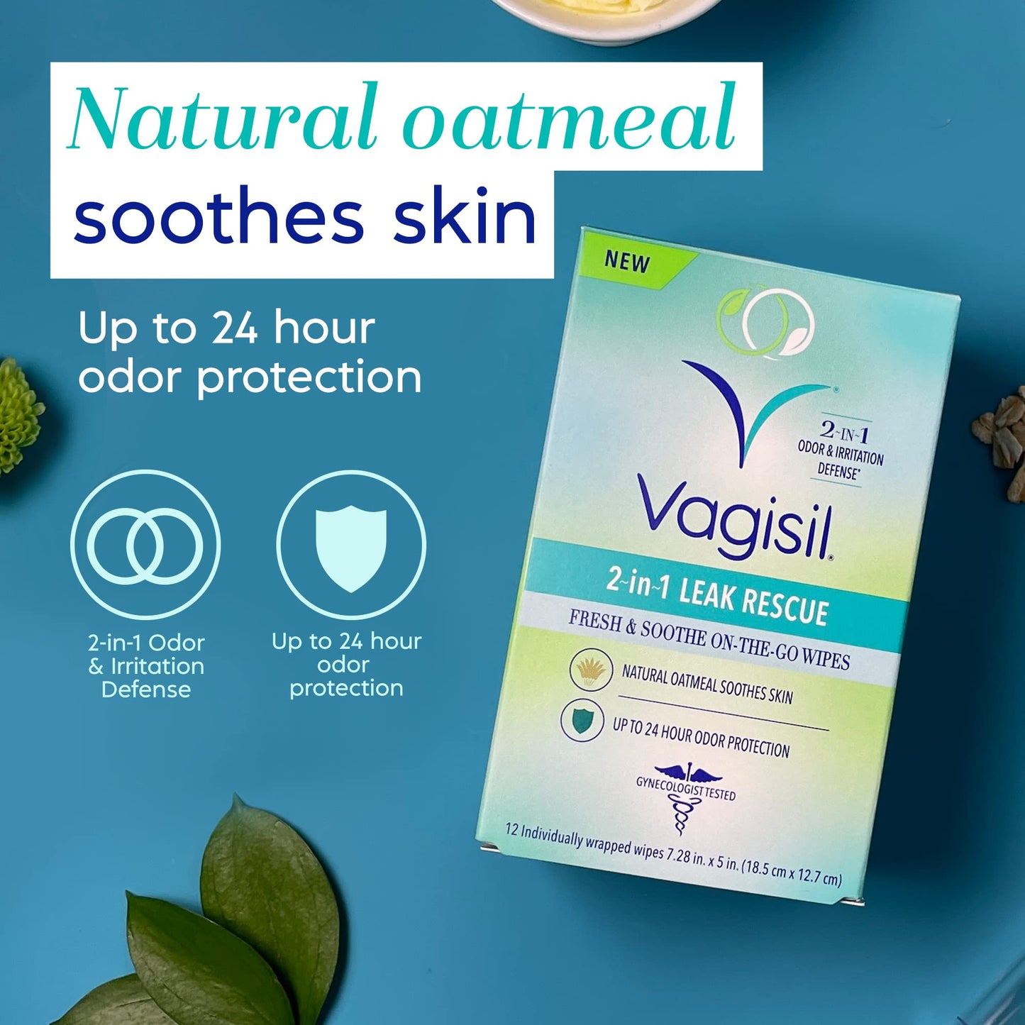 Vagisil 2-in-1 Leak Rescue Intimate Feminine Wipes for Women, Gynecologist Tested VagisilBuy Supplements Australia