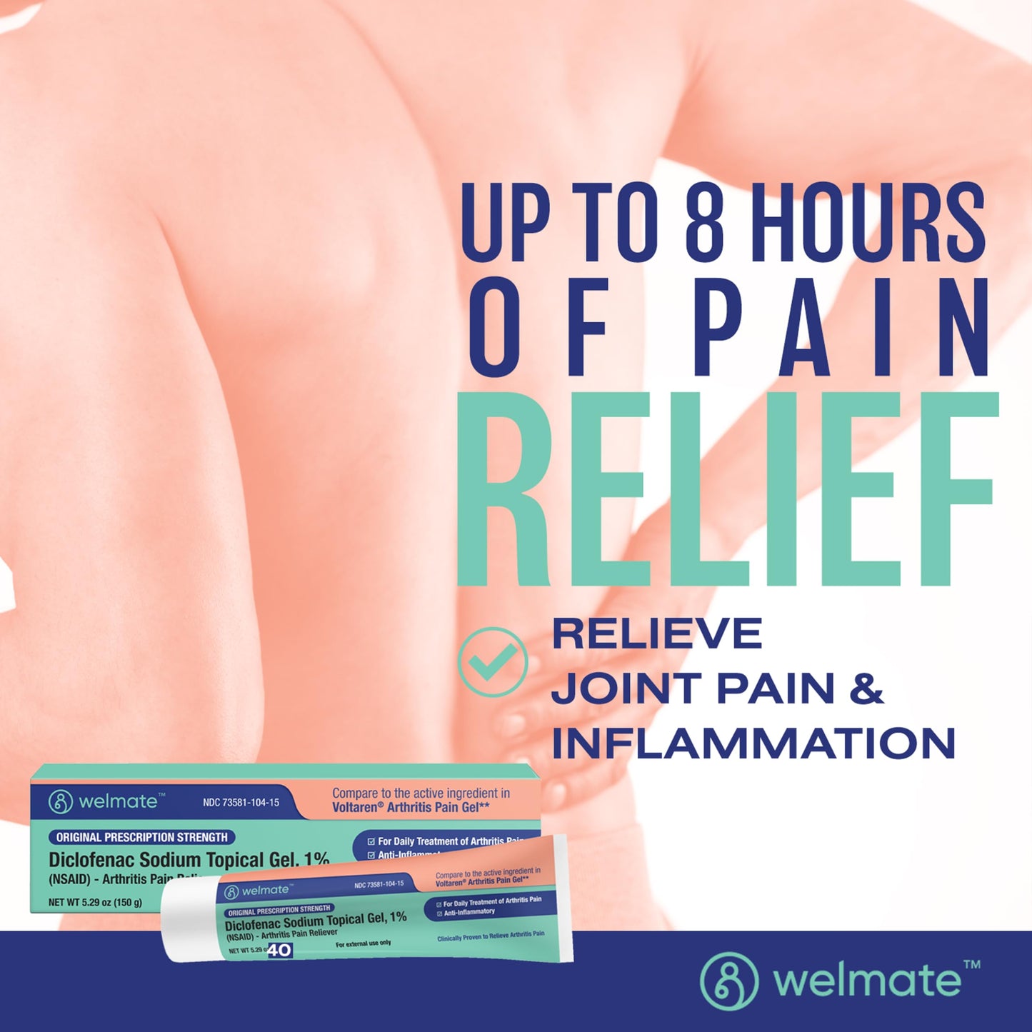 WELMATE - Diclofenac Sodium Topical Gel 1% (5.29 oz) - Arthritis Pain Reliever & Mobility Aid - Pain Relief Cream/Gel WELMATEBuy Supplements Australia