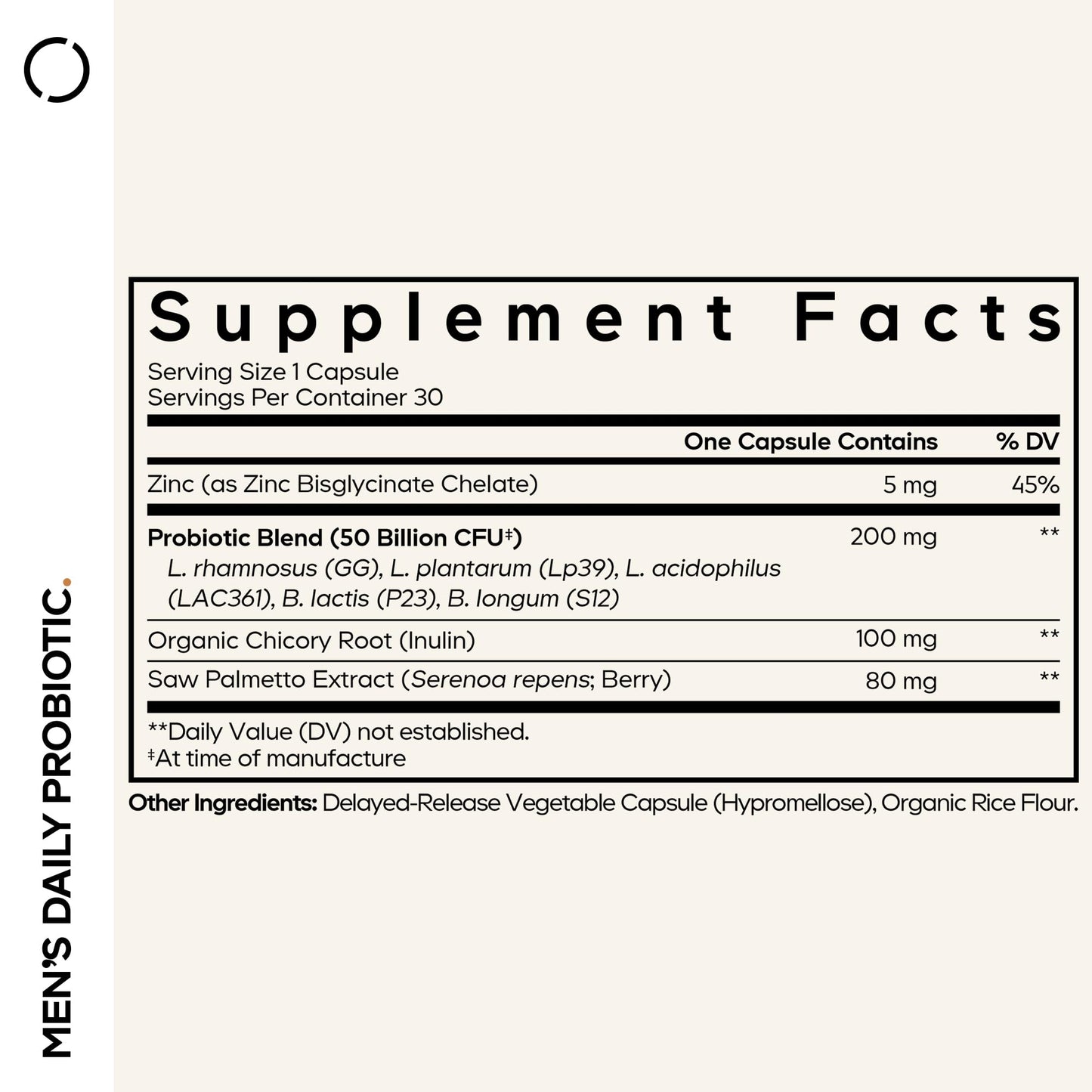 Codeage Men’s Daily Probiotic Supplement - 50 Billion CFU Probiotic Blend with Zinc, Inulin Prebiotic, Saw Palmetto – Men’s Wellness Support – 1 Capsule Per Serving - Non-GMO – 30 Capsules CodeageBuy Supplements Australia