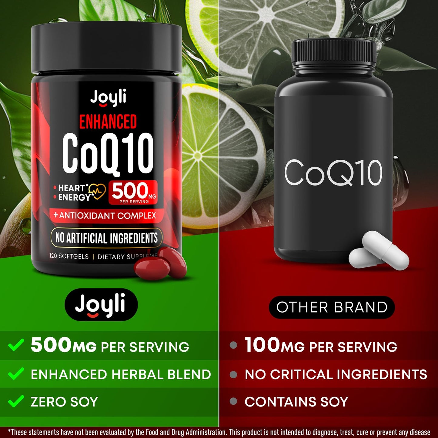 High Absorption CoQ10 500MG - Co Q 10 Supplement 120 Softgels for Heart Health&Energy Production - Enhanced CoQ10 Nutritional Supplements with Coenzyme Q10