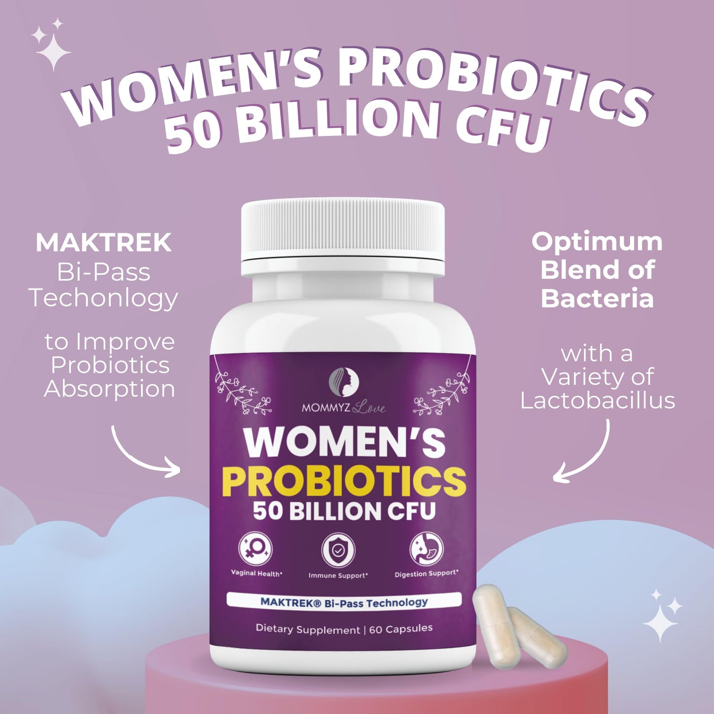 Probiotics for Vaginal Probiotics for Vaginal Odor Control, Balanced PH Levels Plus Apple Cider Vinegar Gummies Mommyz LoveBuy Supplements Australia