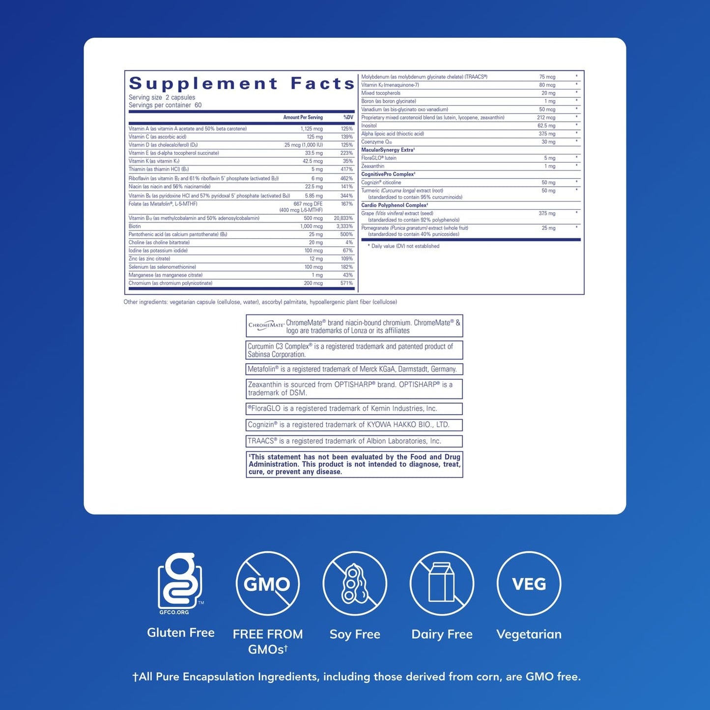 Pure Encapsulations Longevity Nutrients | Multivitamin/Mineral Complex to Support Healthy Aging, Brain Function, Eyes, Bones, and Vascular Health* | 120 Capsules Pure EncapsulationsBuy Supplements Australia