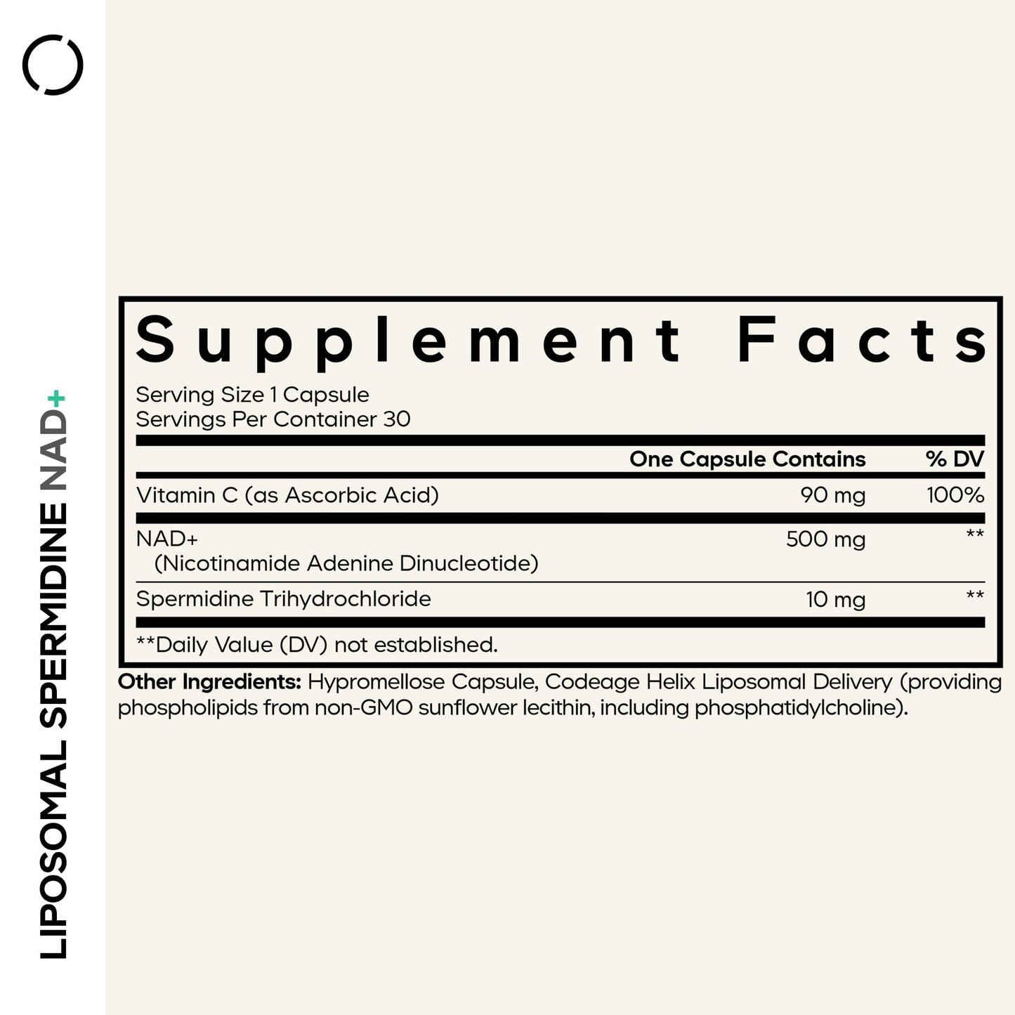 Codeage Liposomal Spermidine NAD+ Spermidine Supplement - 500 Mg NAD+ Vitamin C - Liposomal Delivery - Nicotinamide Adenine Dinucleotide Pills - 1 Capsule Per Serving - Vegan, Non-GMO - 30 Capsules CodeageBuy Supplements Australia