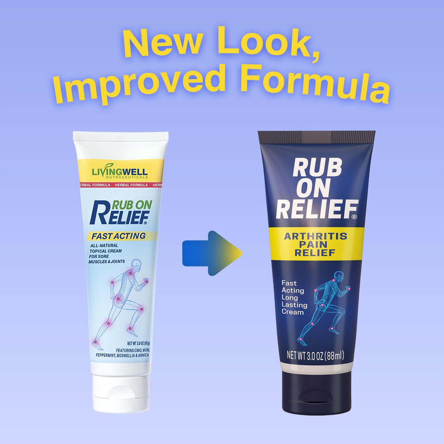 RUB ON RELIEF Arthritis Pain Relief Cream – 10-in-1 Non-Greasy Joints Pain Cream for Knees, Back, Neck, Hands, & Muscle Aches with Menthol, Camphor, Arnica, MSM & Turmeric Up to 8 Hours, 3oz (3 Pack) RUB ON RELIEFBuy Supplements Australia