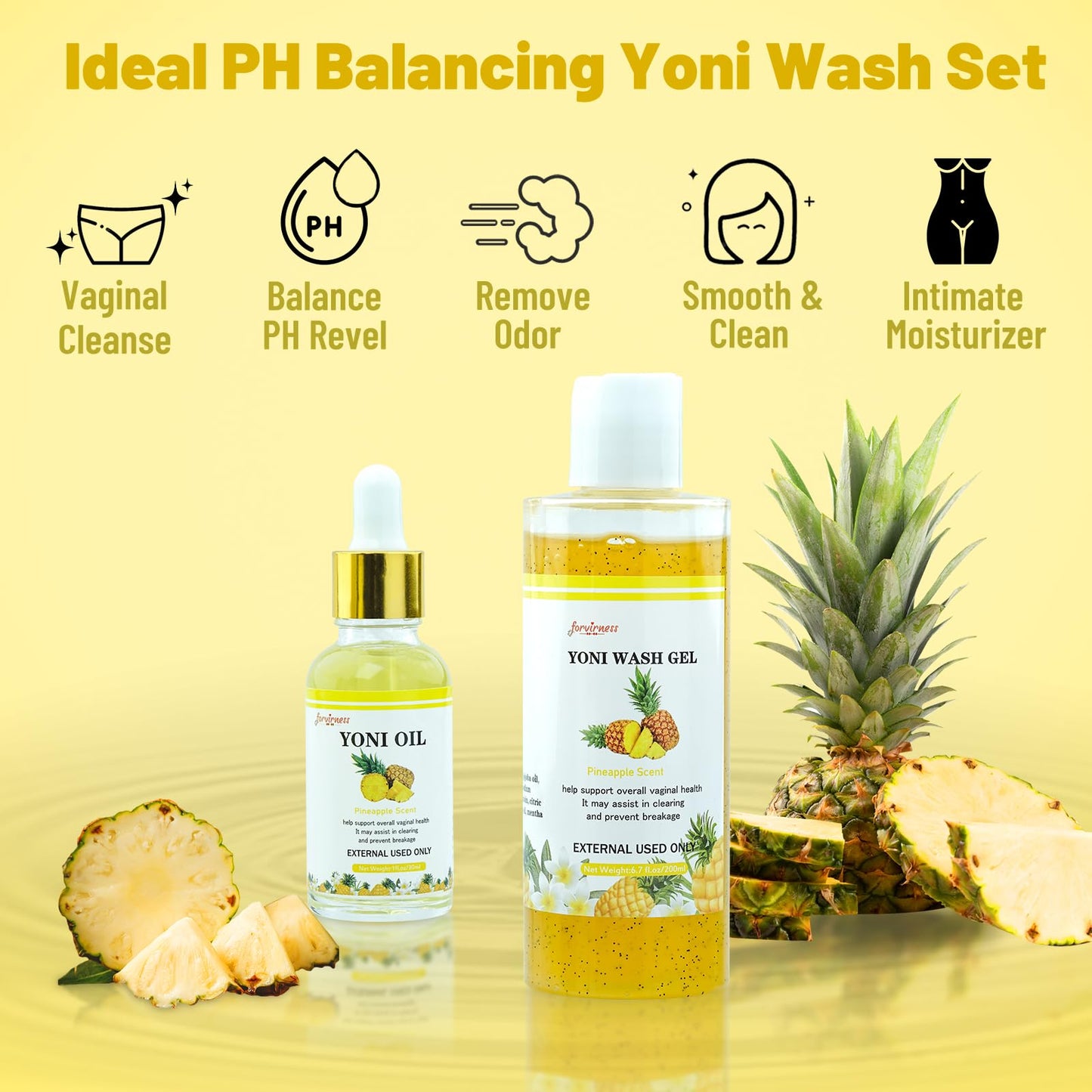forvirness Natural Yoni Wash Yoni Oil Set, Cleanse - Remove Odor - ph Balance Feminine Wash forvirnessBuy Supplements Australia