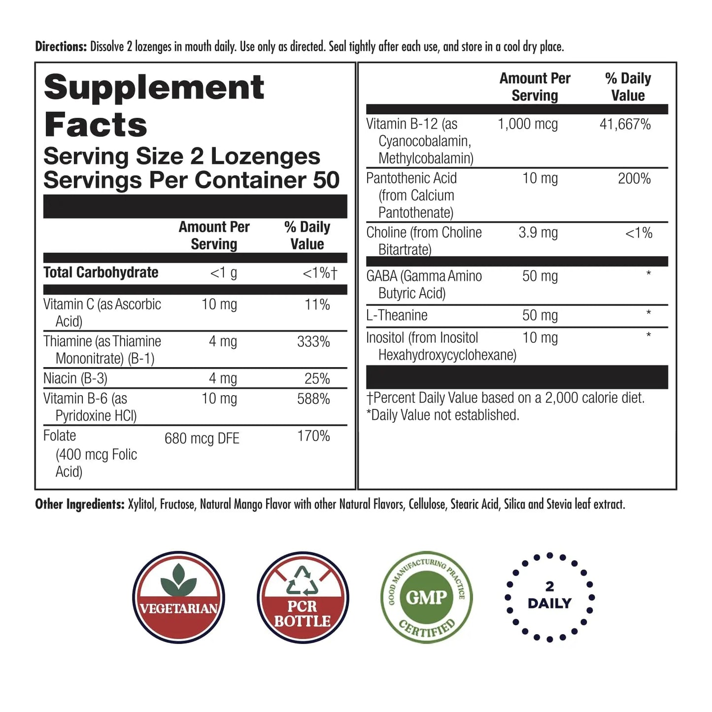 KAL GABA L-Theanine Stress B Lozenge, B Complex Vitamin Supplement, Healthy Relaxation, Mood & Focus Support KALBuy Supplements Australia