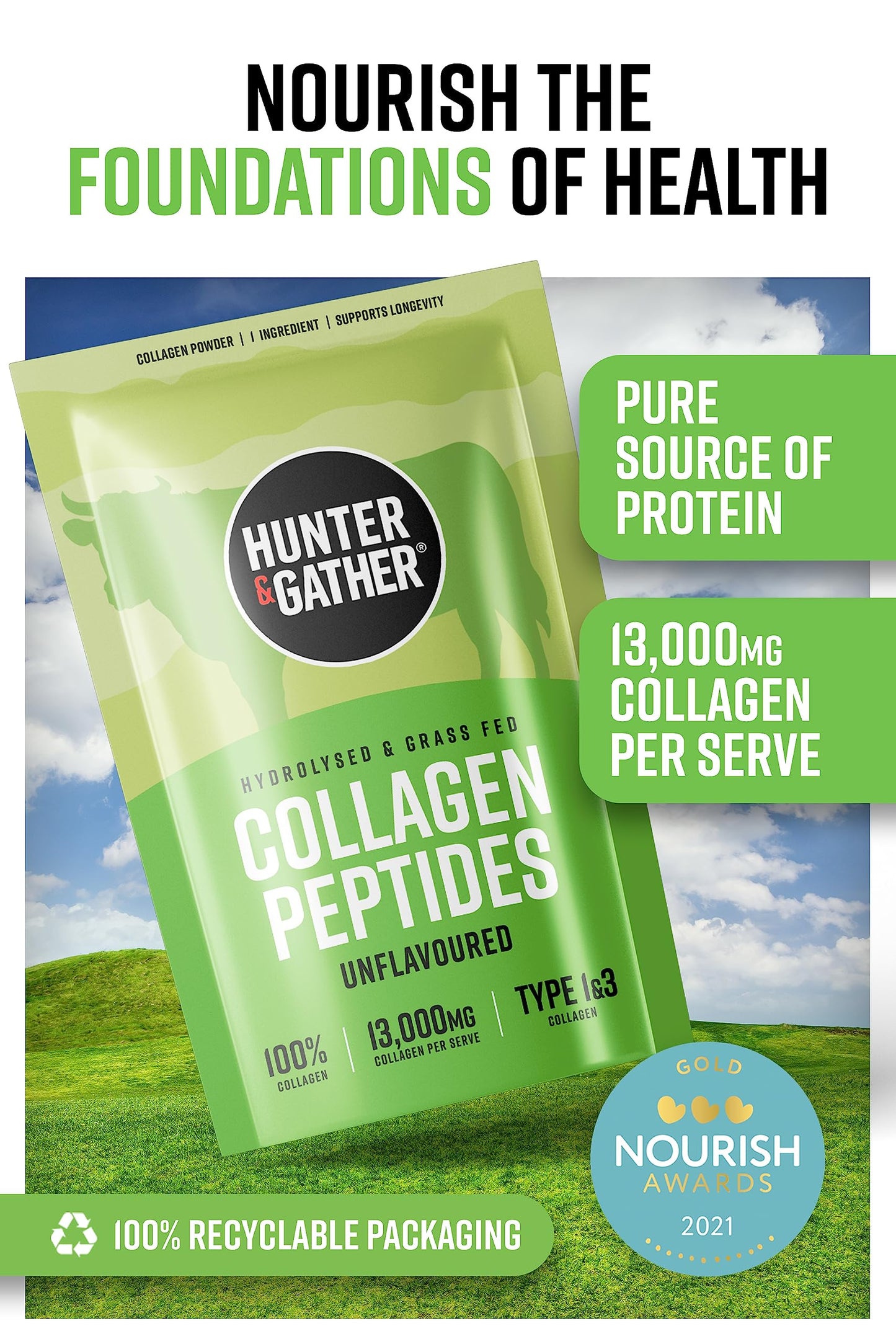 Hunter & Gather Collagen Powder Bundle | Hydrolysed Grass-Fed Bovine Collagen Hunter & GatherBuy Supplements Australia