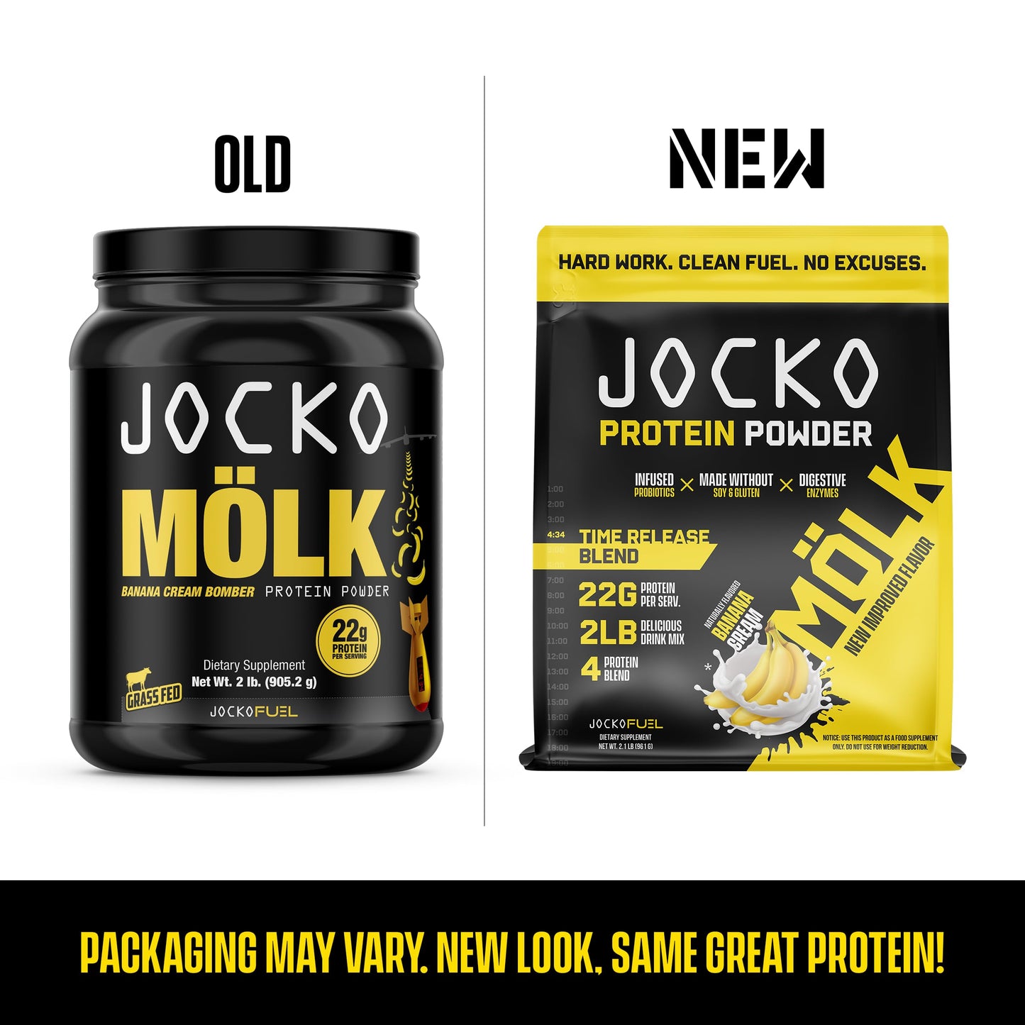 Jocko Mölk Whey Protein Powder (Banana Cream) - Keto, Probiotics, Grass Fed, Digestive Jocko FuelBuy Supplements Australia