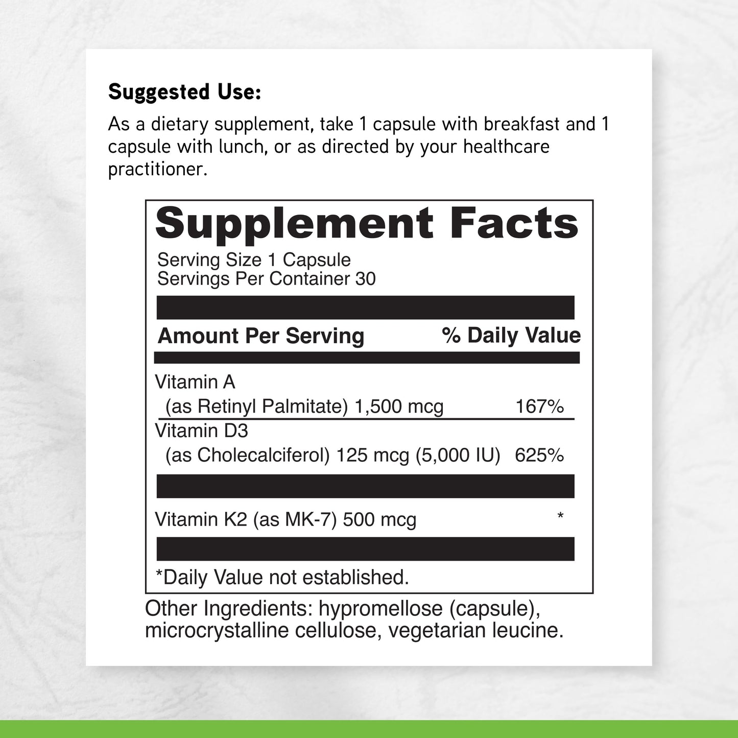 DAVINCI Labs ADK - Helps Support Bone, Heart & Immune Health - Dietary Supplement with Vitamins A, D3 & K2 (as MK-7) - Vegetarian