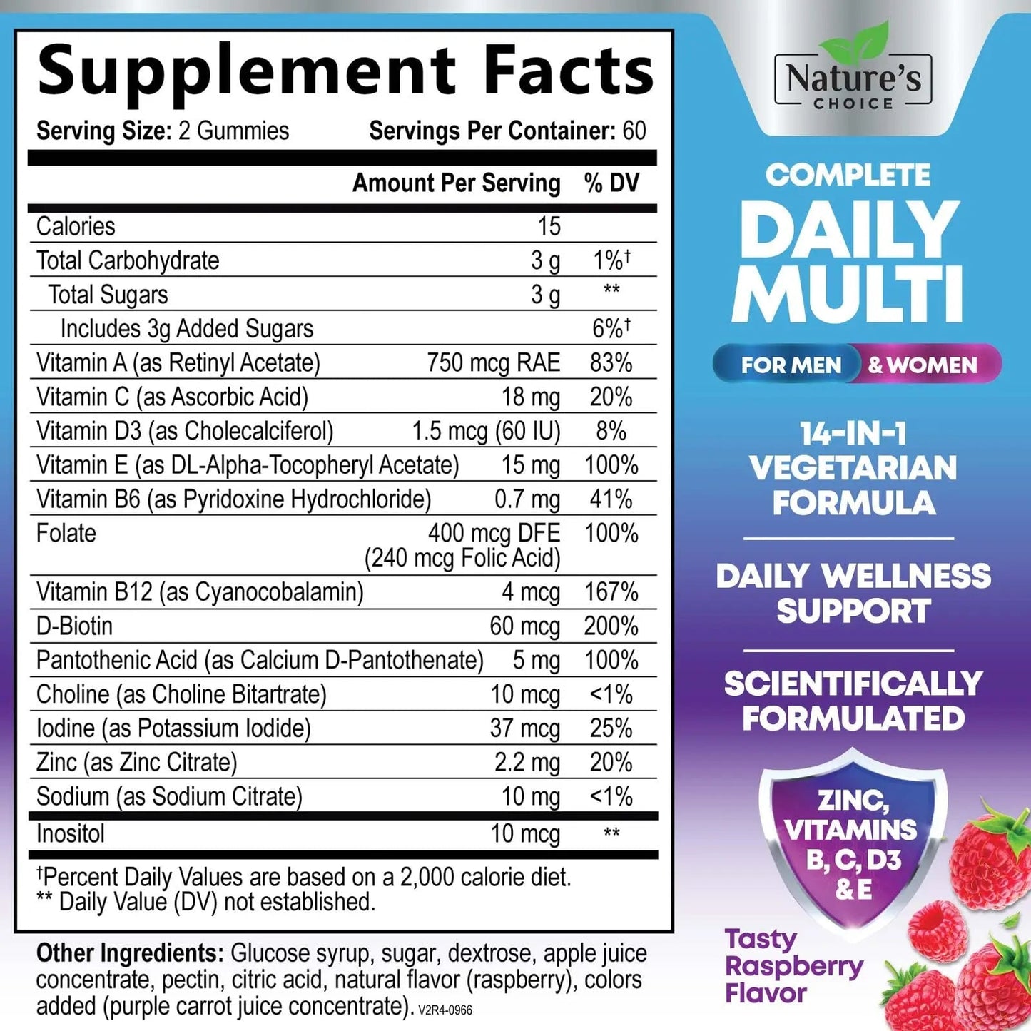 Multivitamin Gummies for Adults - Complete Adult Multivitamins Gummy with Essential Vitamins A, C, D, E, & High Potency B12 for Women & Men Nature's ChoiceBuy Supplements Australia