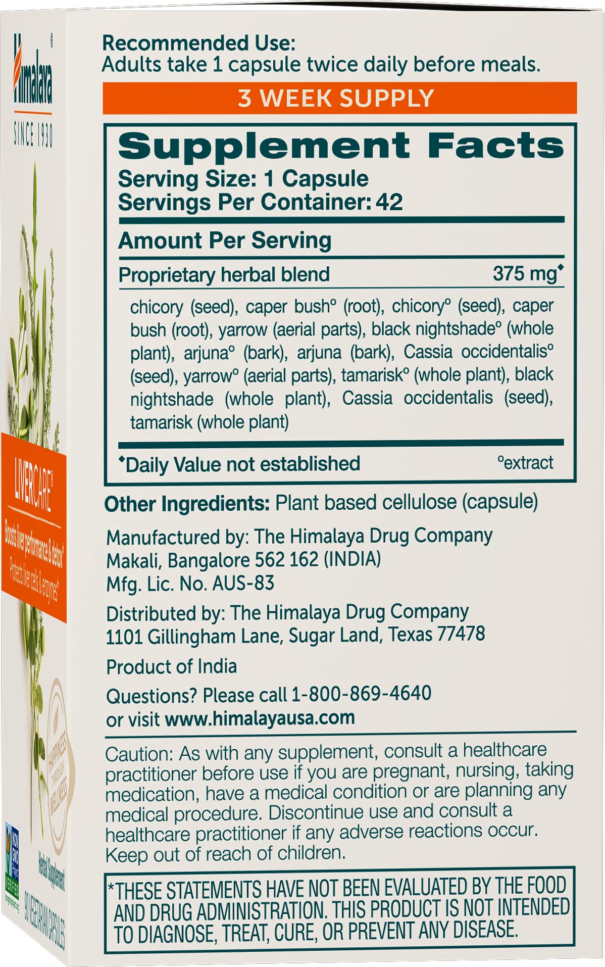 Himalaya LiverCare for Total Liver Support, Cleanse and Detox, Protects Cells & Enzymes HimalayaBuy Supplements Australia