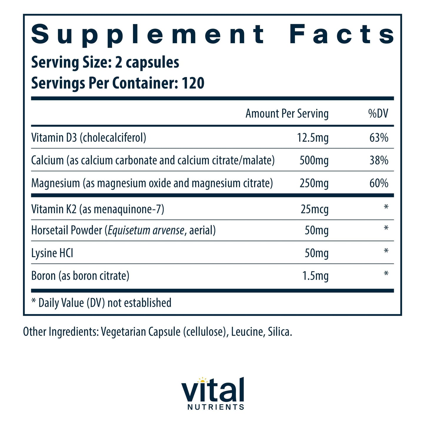 Vital Nutrients Osteo-Nutrients II - Vitamin K2 + D3, Calcium, Boron, and Magnesium for Bone Strength* - Healthy Heart Support - Vegetarian Supplement - Gluten, Dairy, Soy Free - 240 Capsules Vital NutrientsBuy Supplements Australia