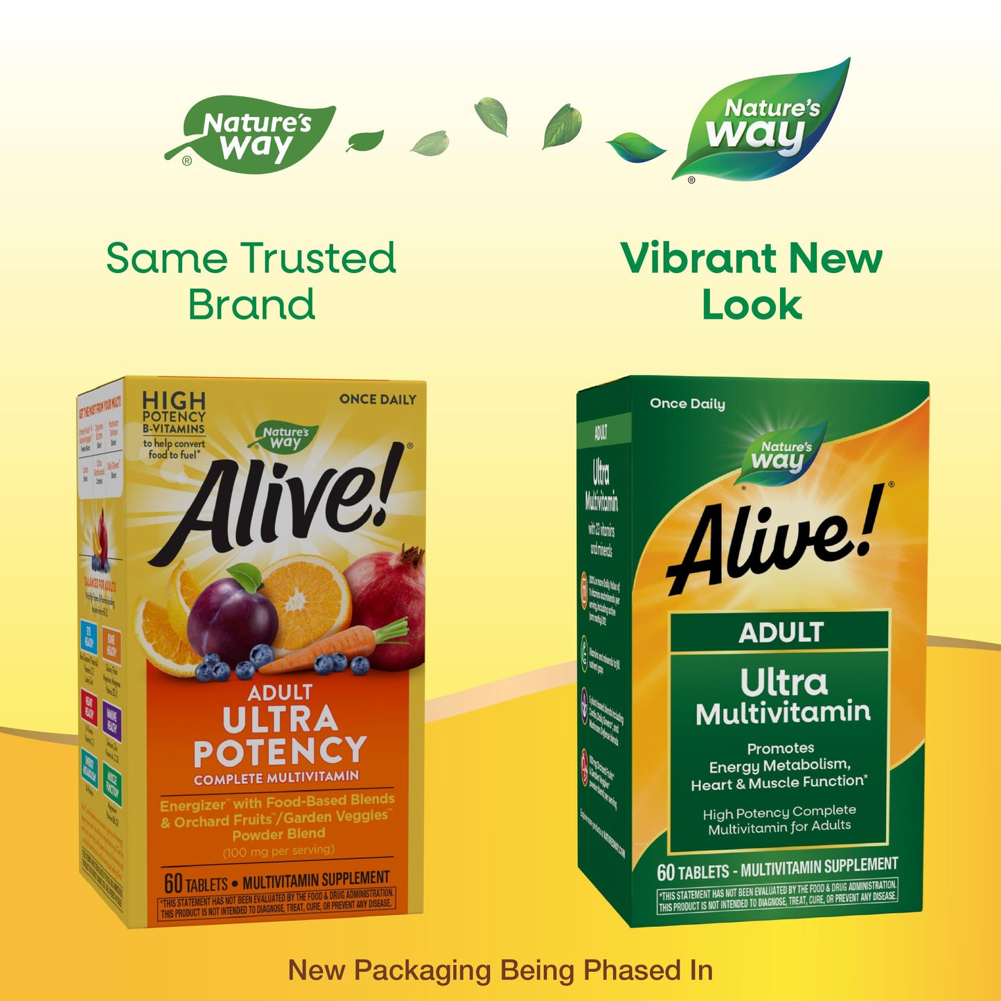 Nature's Way Alive! Adult Ultra Multivitamins, Promotes Energy Metabolism, Heart & Muscle Function*, with B-Vitamins Including Methylated B12, Gluten Free, 60 Tablets Nature's WayBuy Supplements Australia