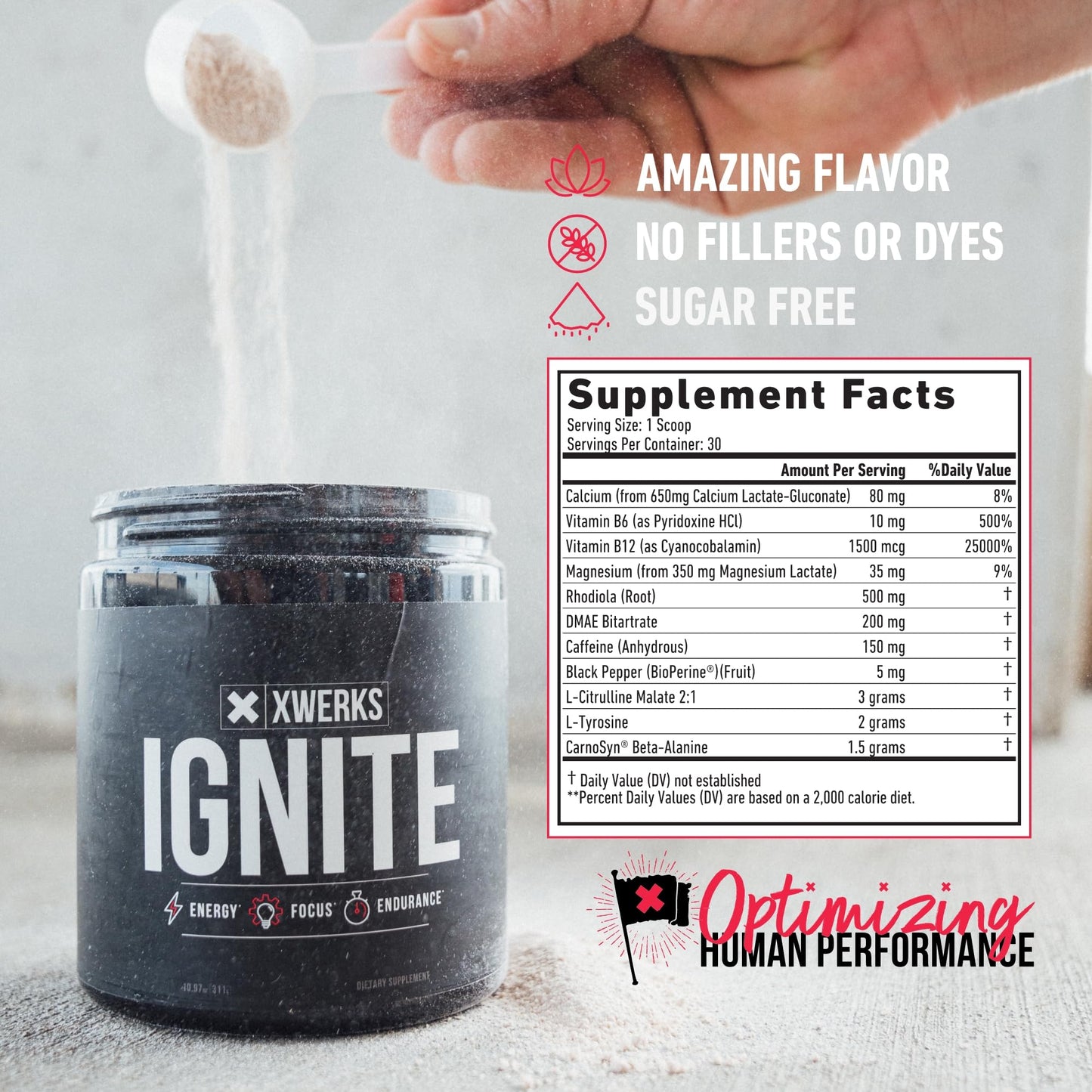 Xwerks Ignite Blue Razz Pre Workout Powder - Best Natural Keto Pre-Workout for Women XwerksBuy Supplements Australia