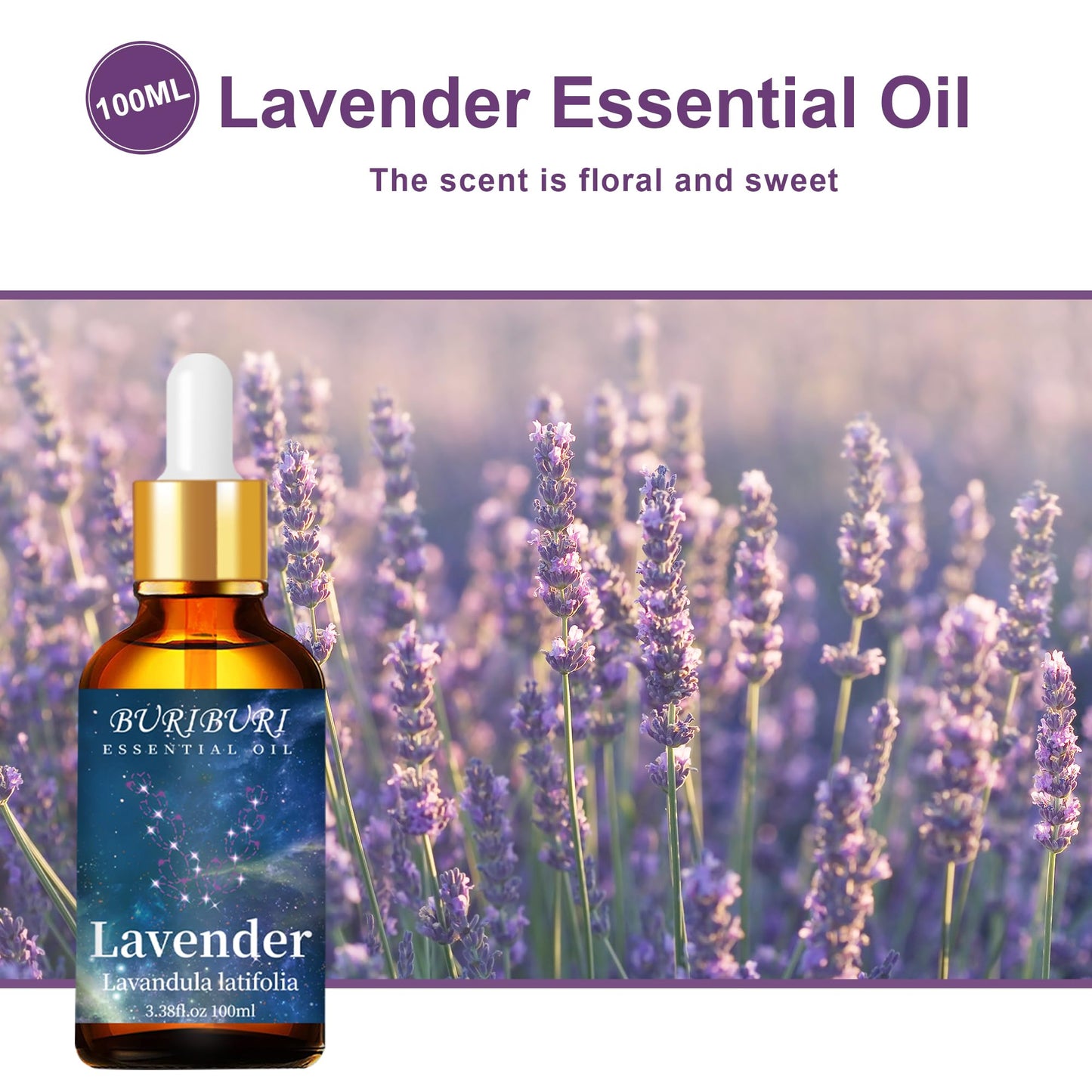BURIBURI Lavender Essential Oil 100ML, 100% Pure Undiluted, Natural, Organic Aromatherapy Oil Lavender Oils BURIBURIBuy Supplements Australia