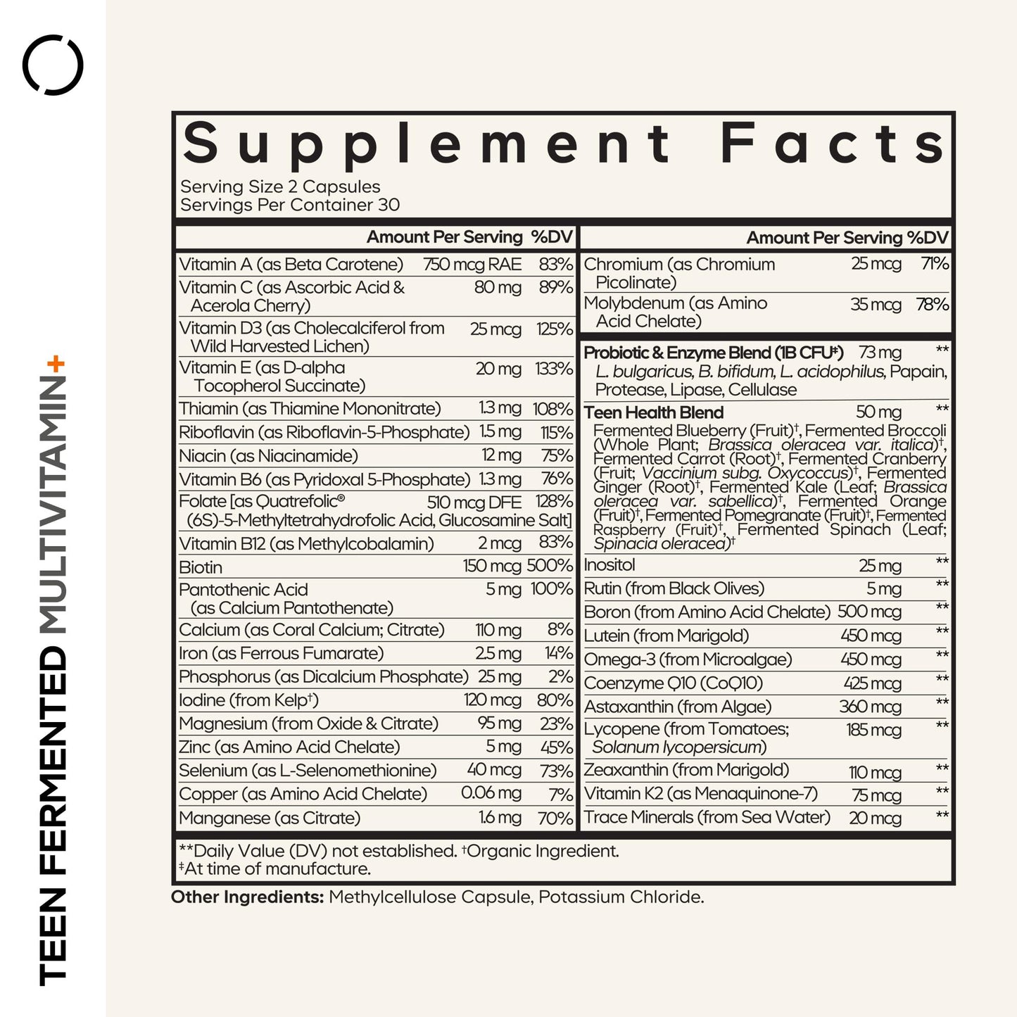 Codeage Teen Multivitamin Supplement – Daily Vitamins and Minerals for Teen Boys and Girls – Organic Whole Food Formula