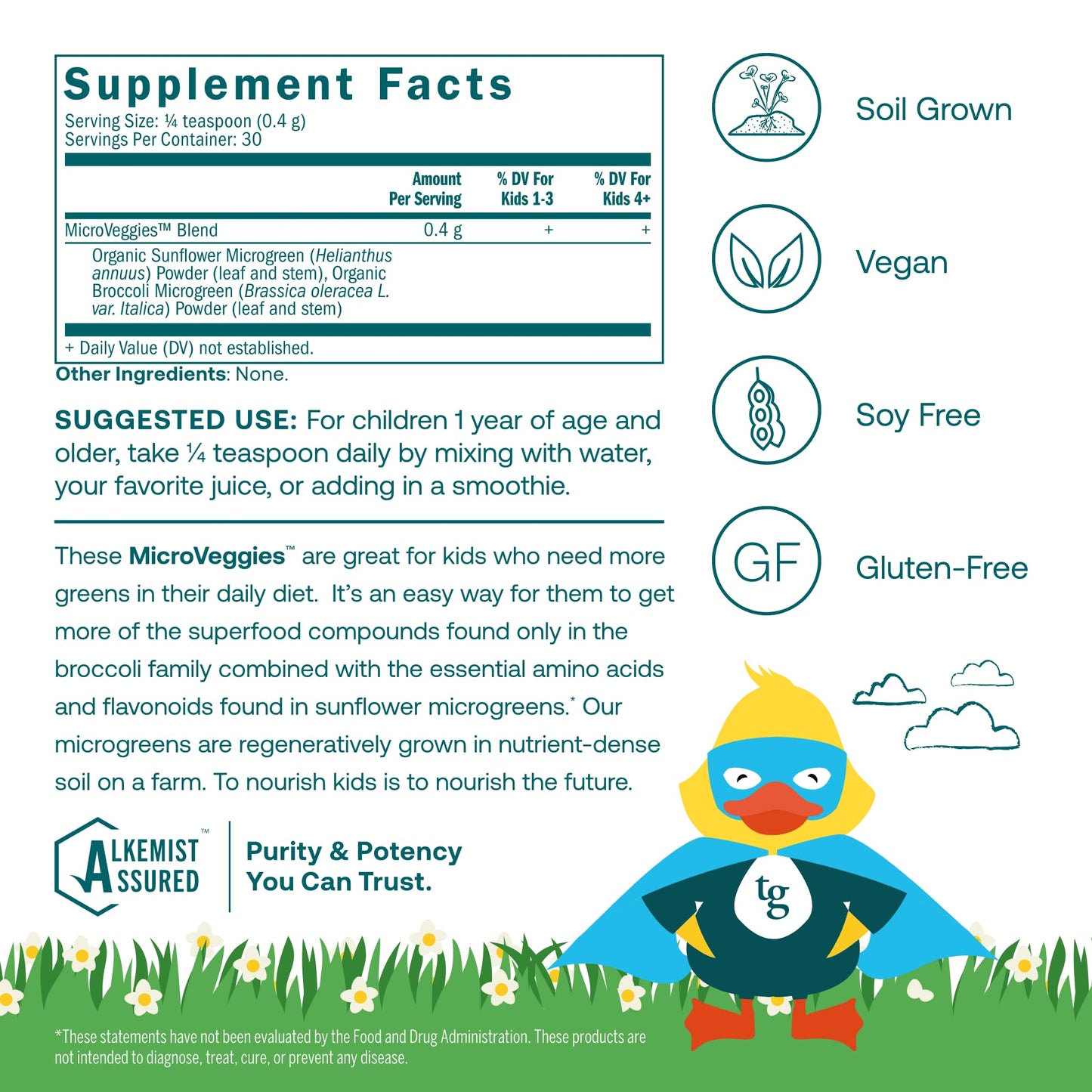 True Grace True Littles MicroVeggies - 0.4 oz - Kids Daily Superfood Powder for Immune Health - Gluten & Soy Free, Vegan, Regenerative Organic Certified - 30 Servings True GraceBuy Supplements Australia