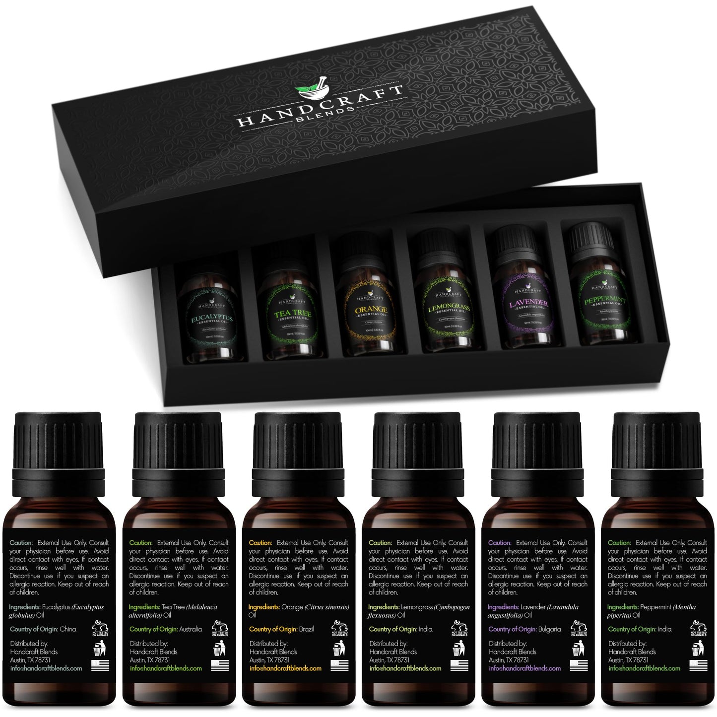 Handcraft Essential Oils Set – Top 6 Essential Oil Diffuser Oils for Home, Candle Making, Aromatherapy Oils Handcraft BlendsBuy Supplements Australia