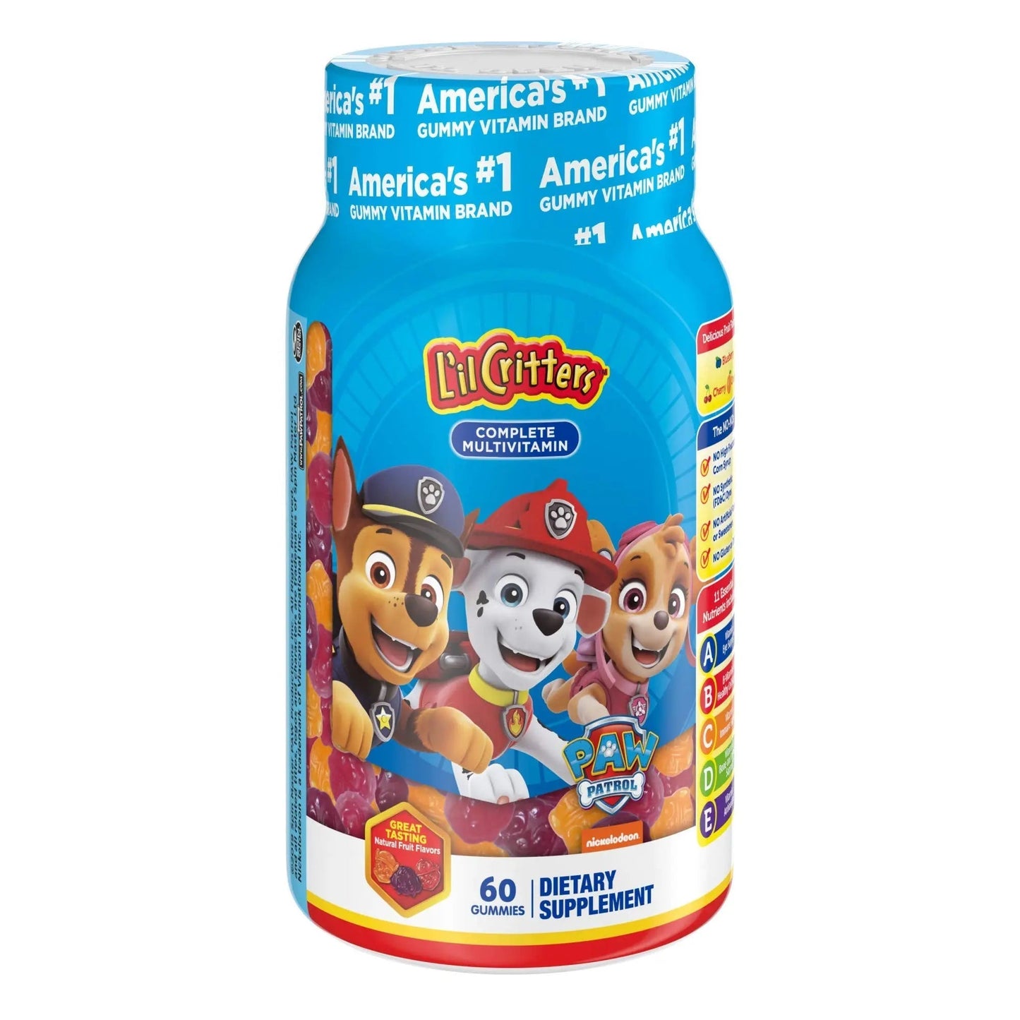 L'il Critters Paw Patrol Gummy Vites Daily Gummy Multivitamin for Kids, 60 Gummies and Pampers Baby Clean Wipes, 1 Flip-Top Pack (72 Wipes) Lil CrittersBuy Supplements Australia