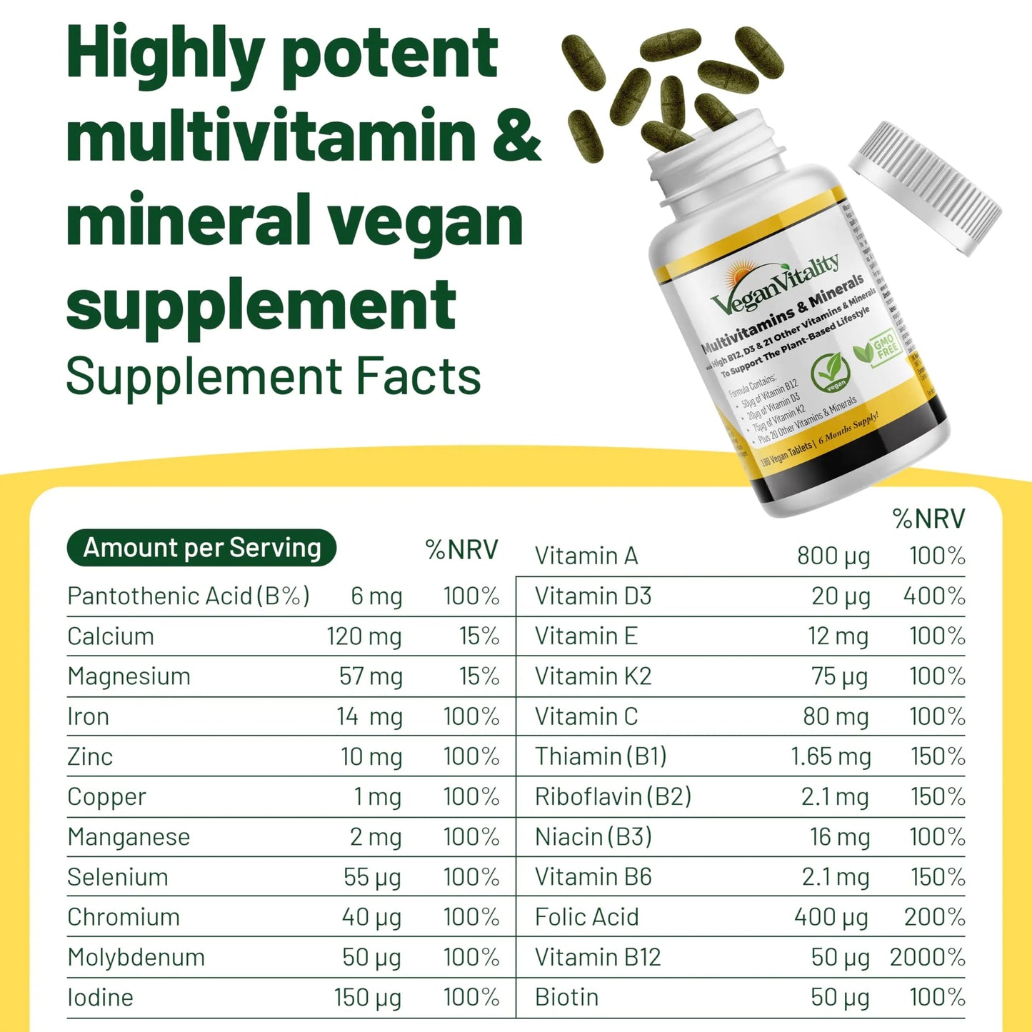 Vegan Vitality Immunity Booster Bundle 6 Months - Vegan Multivitamins and Vegan Omega 3 Algae Oil. High Strength Plant Based Formula for Immunity Vegan VitalityBuy Supplements Australia